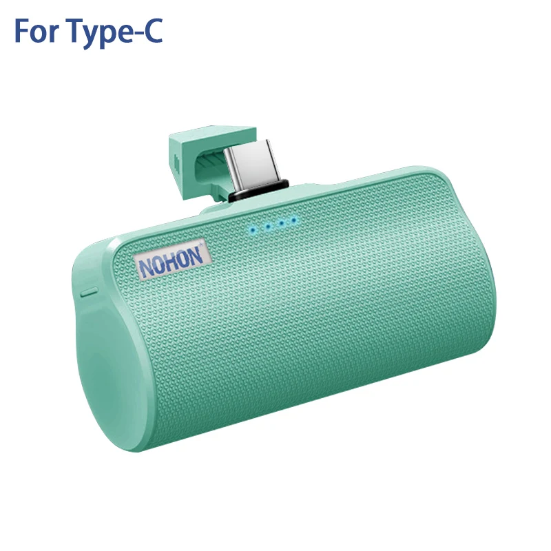 Green For Type-C NOHON 3000 мАч Мини банк питания для Apple Micro type C Интерфейс для iPhone samsung Xiaomi Портативный внешний аккумулятор зарядное устройство для телефона - Цвет: Green For Type-C