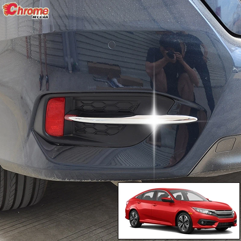 Для Honda Civic 2016 2017 2018 2019 2020 хром Лампа заднего противотуманного фонаря