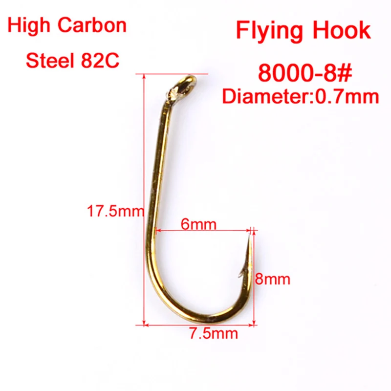 

200pcs Fly Fishing Hooks 4 Sizes Fishing Trout Salmon Dry Fly Fishing Hook