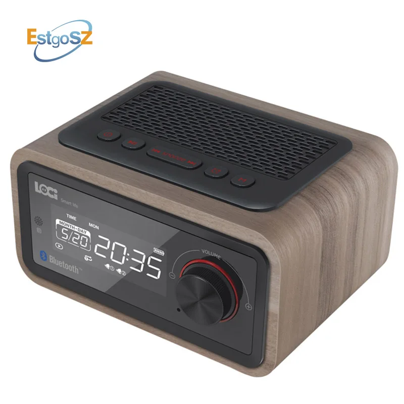 EStgoSZ Ретро деревянный радиоприемник Bluetooth динамик сабвуфер FM Поддержка Будильник AUX TF карта USB диск с пультом дистанционного управления
