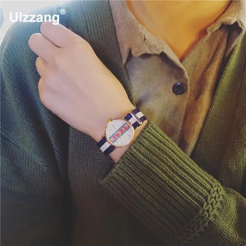 Спортивные женские наручные часы нейлоновый ремешок для часов Топ люксовый