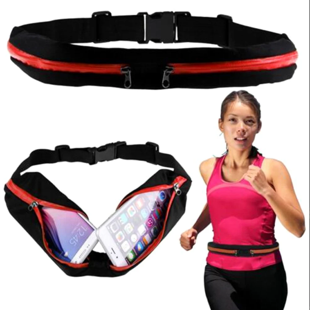 Портативная Спортивная поясная сумка для женщин двойной карман бега пояс живота