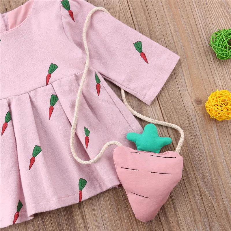 Повседневное осеннее платье принцессы с длинными рукавами для маленьких девочек