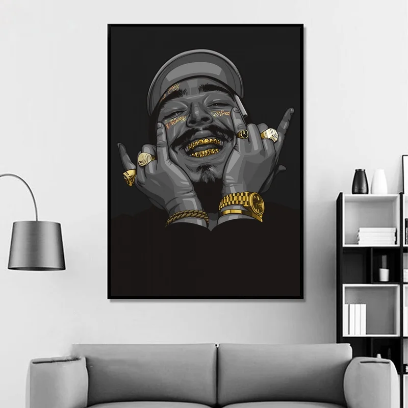 Post Malone хип хоп Рэп звезда музыкальный плакат настенная живопись масляная холст
