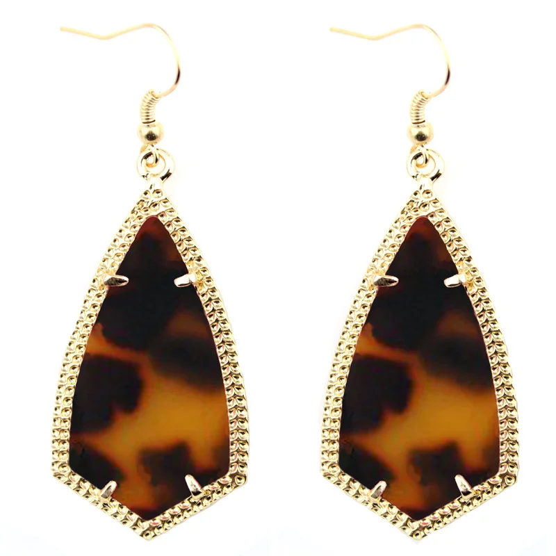 Gold Leopard Получите это девушка 16 цветов бренд классический подвесной кайт дизайн Золотая рамка стрелка крюк серьги для женщин Мода бутик современные ювелирные изделия - Окраска металла: Gold Leopard