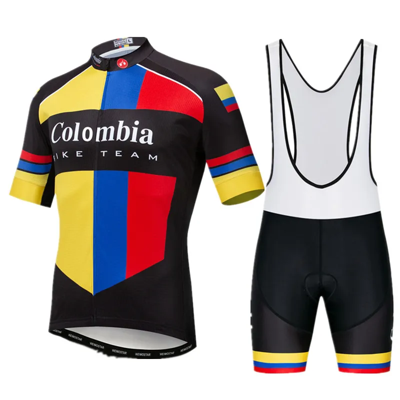 Colombia (Bib) Weimostar Колумбии для групповой езды на велосипеде трикотажный комплект Для мужчин гонки спортивный мотоцикл Костюмы быстросохнущая велосипедный спорт одежда велоезда по дорогам на MTB Костюмы - Цвет: Colombia (Bib)