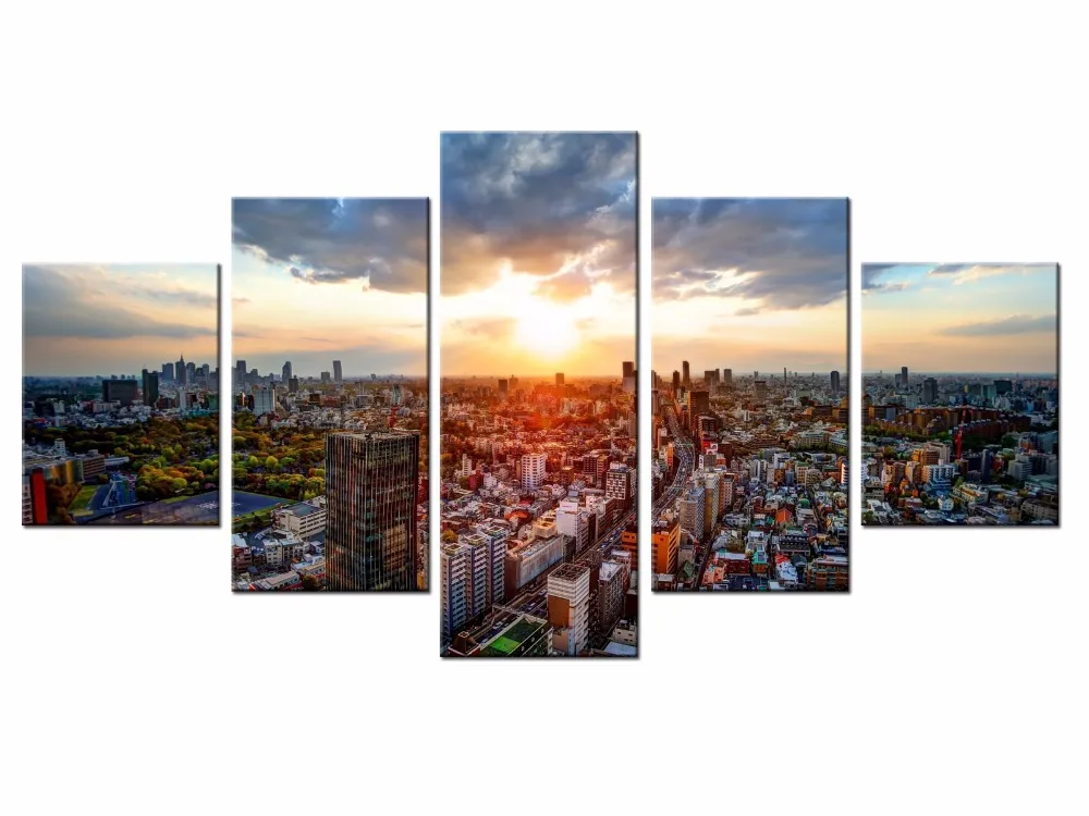 

Hot Sales Framed 5 Panels Picture Beautiful city landscape HD Canvas Print Painting Artwork Wall Art Canvas painting Wholesale