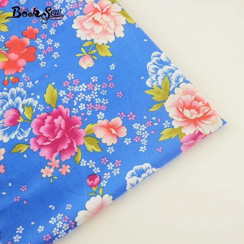 Booksew 100% хлопчатобумажная Поплиновая ткань жировая четверть цветочный дизайн