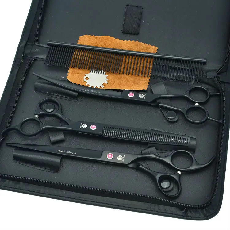 

8,0 "профессиональные ножницы для ухода за домашними животными из японской стали, ножницы для резки собак, ножницы для филировки, изогнутые н...