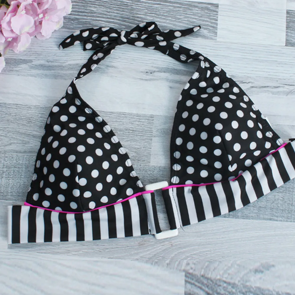 Женский купальник SAGACE бикини в полоску с пуш апом и подкладкой модный бандажный