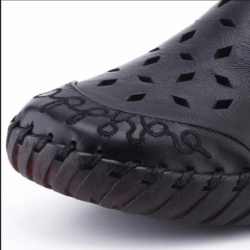 

Spring Summer Women Shoes Retro Hollow Genuine Leather Loafers Women Casual Shoes Handmade Soft Comfortable Shoes Women Flats