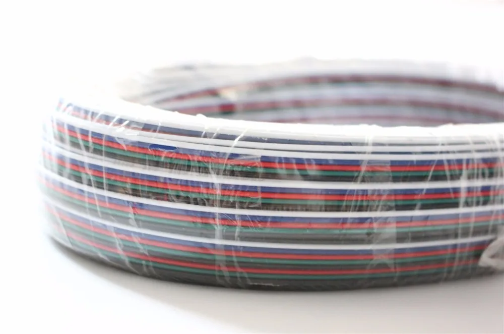 Бесплатная доставка 50 м/лот RGBW 5 контактный кабель провод для светодиодной ленты