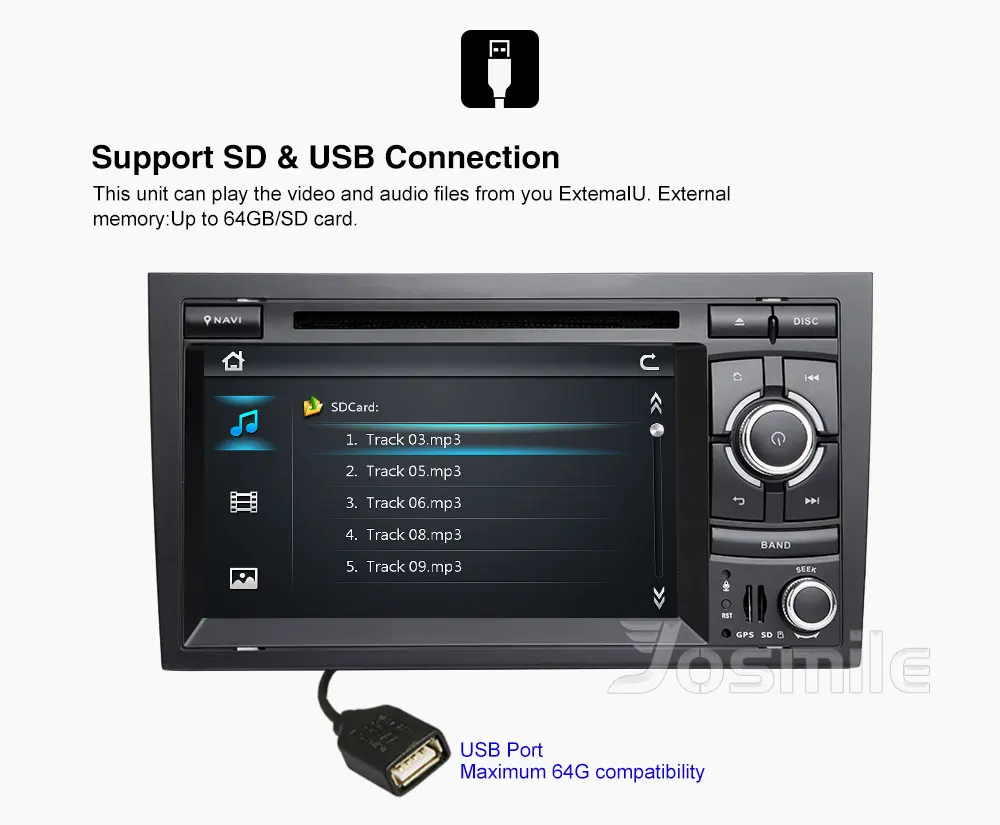 Josimle 2 Din Авторадио автомобильный DVD мультимедийный плеер для Audi A4 B6 B7 Seat Exeo S4 B7 B6 RS4 B7 2000-2012 gps Навигация стерео