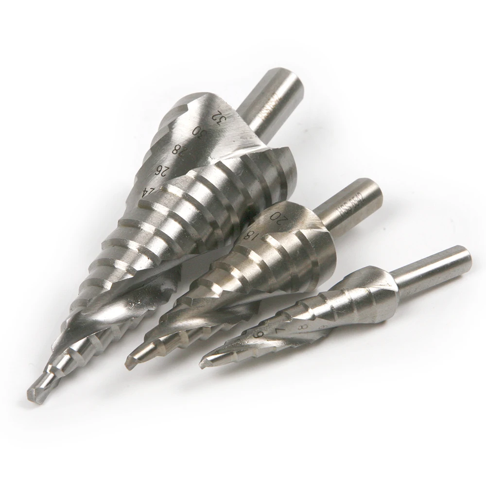 3 шт. HSS6542 M2 Стальной Спиральный паз unibit Step Drill Bit set Метрическая нержавеющая сталь