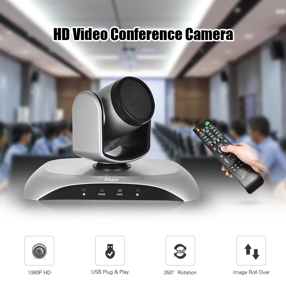 HD 1080P ip-камера для совещаний USB Plug & Play вращение на 350 градусов с адаптером питания