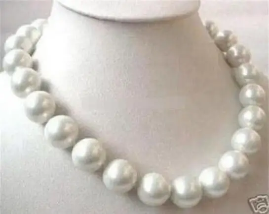 

GREAT 14mm White South Sea shell pearl necklace 18">Selling jewerly free shipping