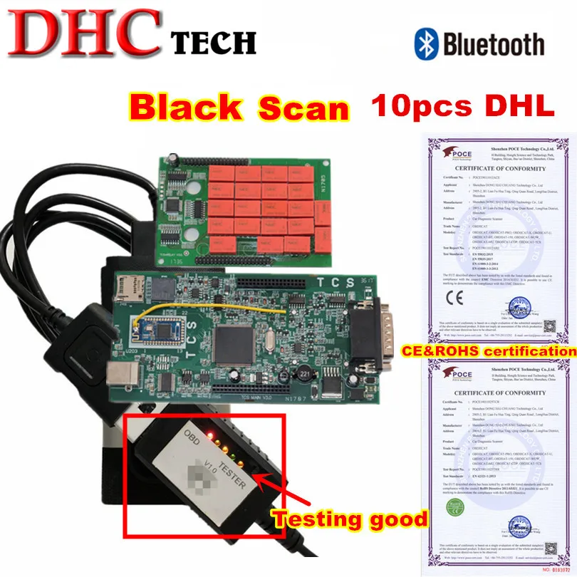 10 шт./лот черный чехол Bluetooth OBDIICAT PRO 2016 00 программное обеспечение с Keygen новый vci 3в1