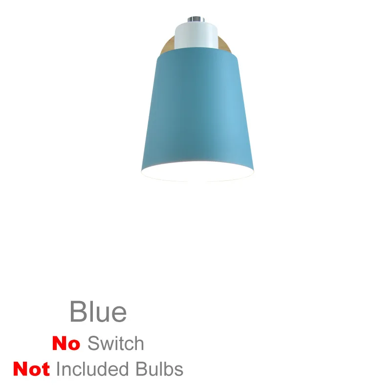 Blue no switch Современный деревянный настенный светильник s прикроватный настенный светильник E27 с выключателем на молнии бра скандинавский настенный светильник для спальни 5 цветов 85-285 в - Цвет абажура: Blue no switch