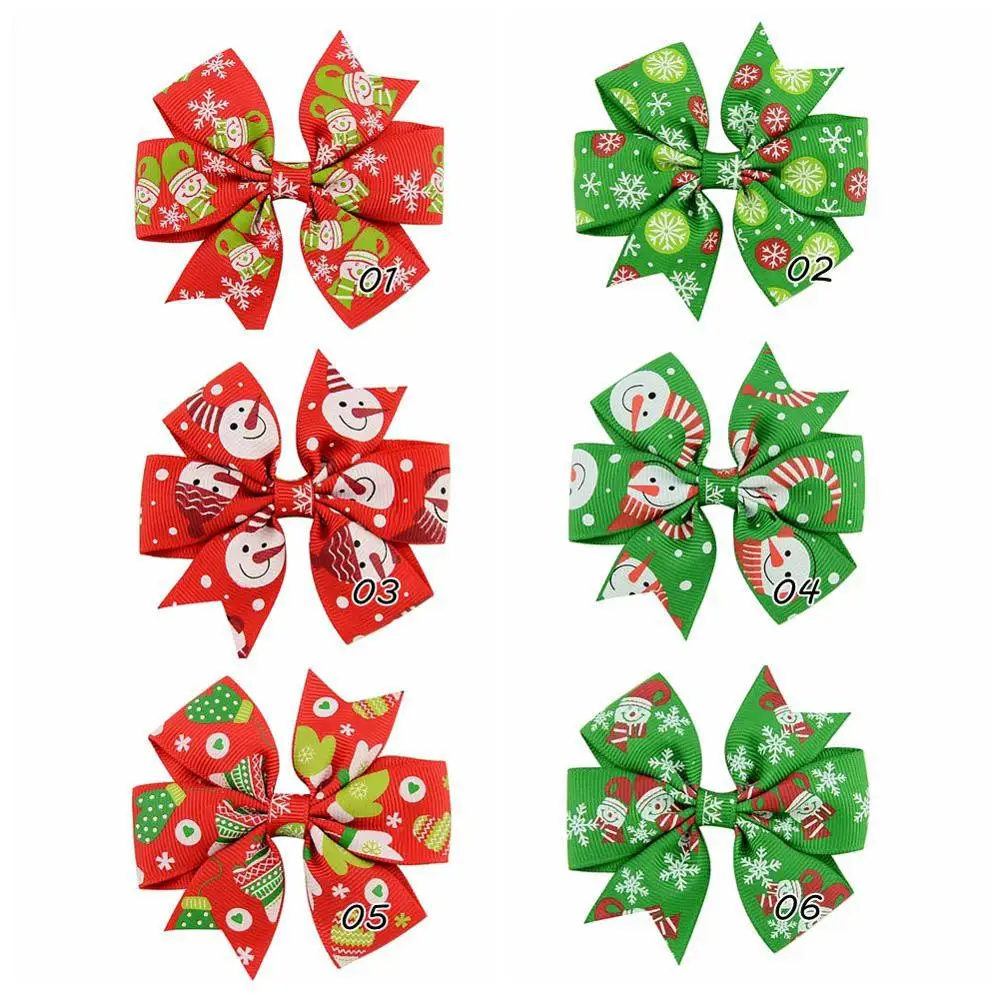 Christmas Multi 20 шт./партия) высокое качество 3 дюймовая атласная лента банты из бутика с зажимом шпильки для детей Девушки аксессуары для волос 564 - Цвет: Christmas Multi