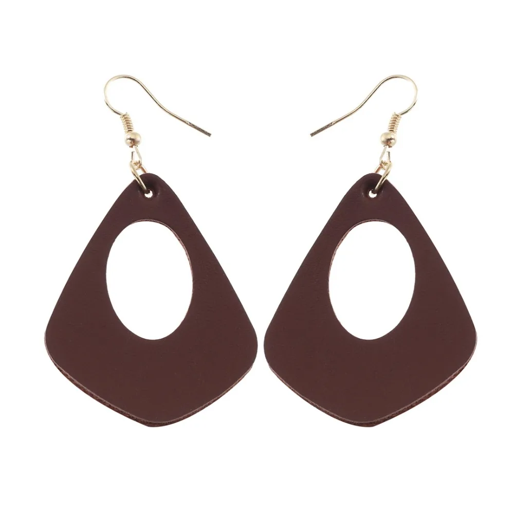 YULUCH Novelty Leather Cutout Pendant Earrings For Women Simple Personality PU Girl Party Accessories Fashion | Украшения и