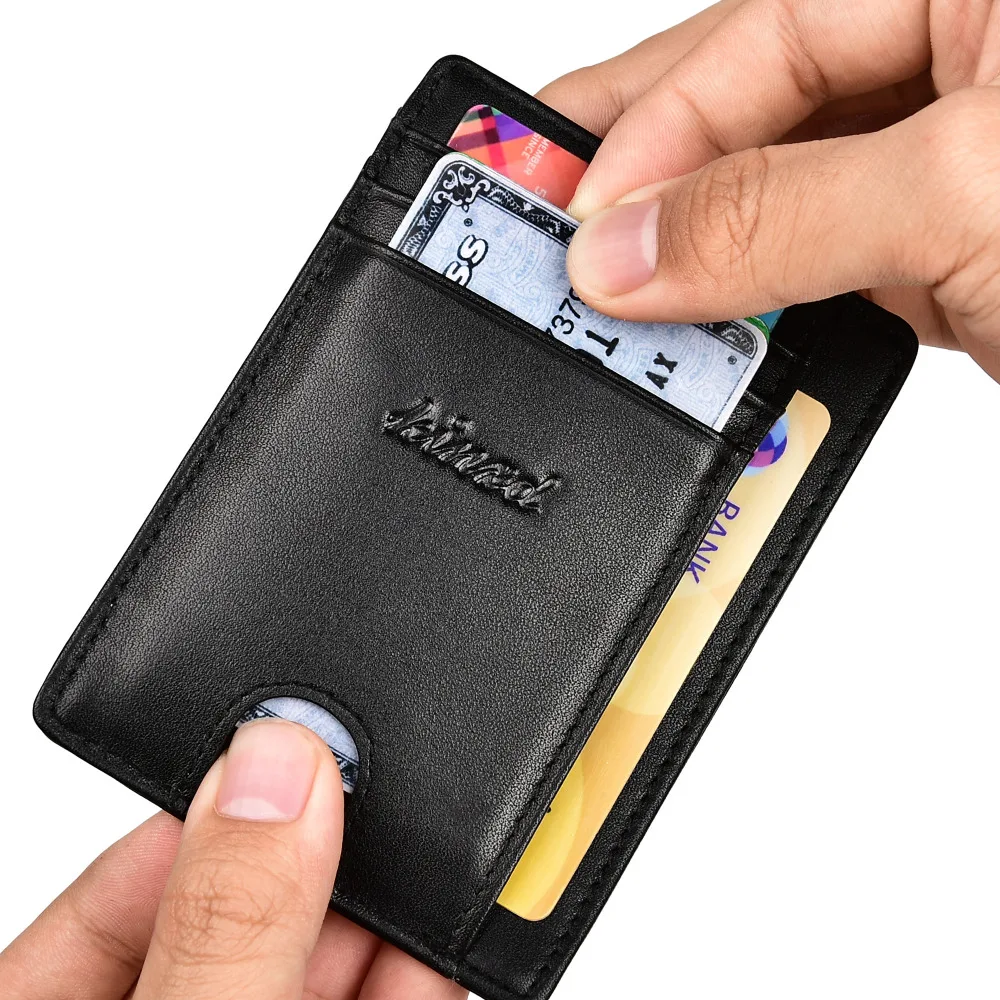 Kinzd тонкий кошелек RFID передний карман минималистичный безопасный держатель