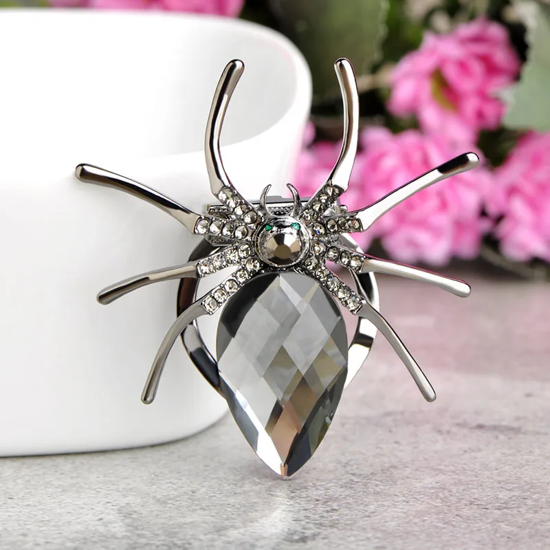 Madrry Black Spider Brooch For Personality Gothic Women Steampunk Broches Insects Broach Bouquet Collar Accessories Bijuterias | Украшения