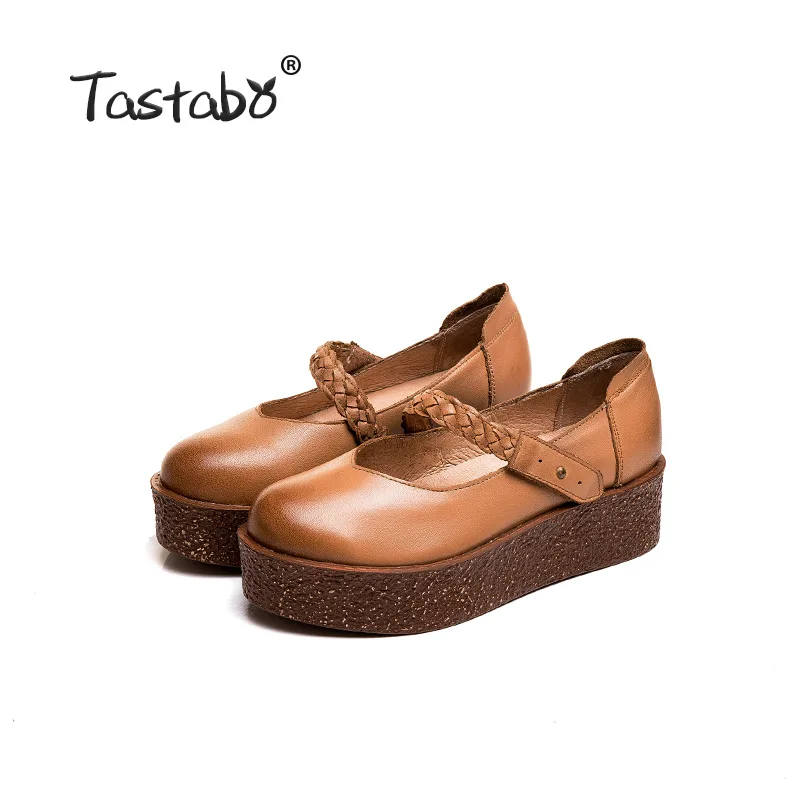 Caramel Taguabo/ г. женская обувь из натуральной кожи на толстой подошве; Цвет Коричневый, карамельный, черный; простой Повседневный стиль; Размеры 35-40; S1920 - Цвет: Caramel