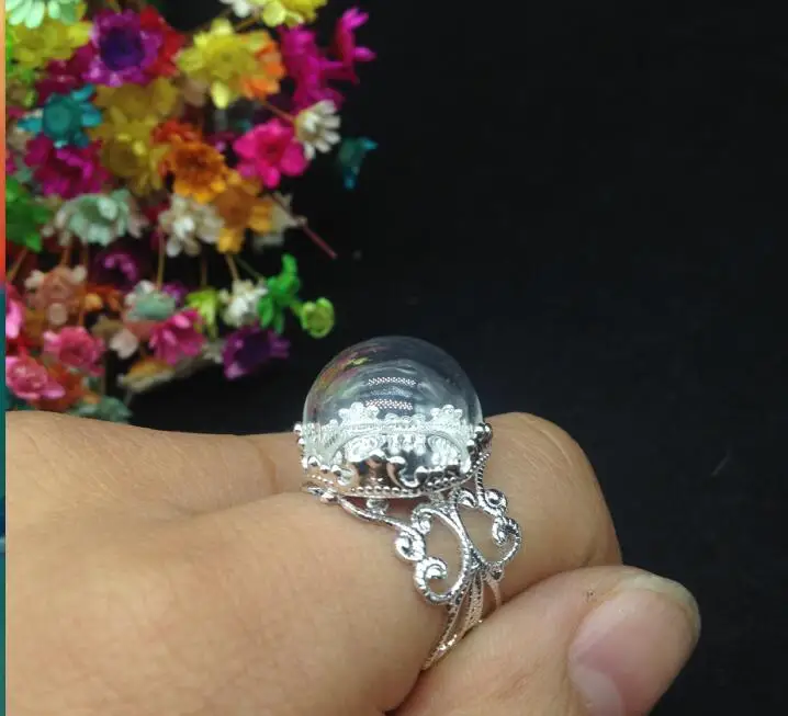 50 компл./лот 15 мм Половина фотоэлемента с кольцом|ring handmade|handmade ringjewelry rings |