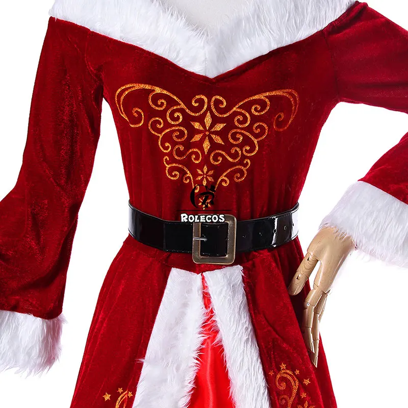Рождественское платье ROLECOS костюм Санта Клауса для косплея красный женский
