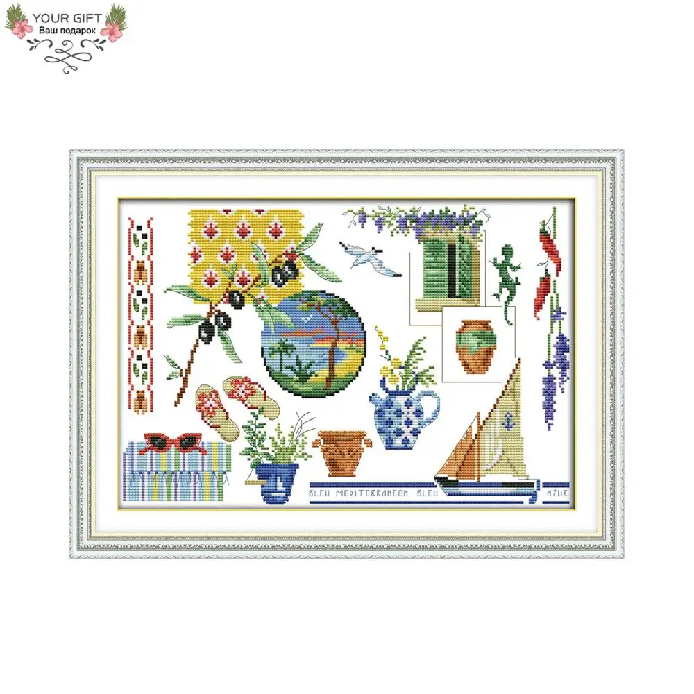 

Your Gift 14CT 11CT Counted and Stamped Potting Hat Needlework Needlepoint Embroidery DIY Cross Stitch kits for Home Decor J331