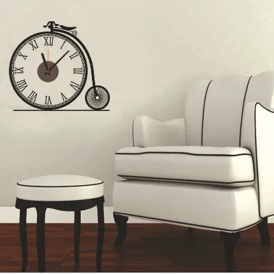 Креативные Часы велосипед наклейка для спальни гостиной дома DIY съемный ПВХ