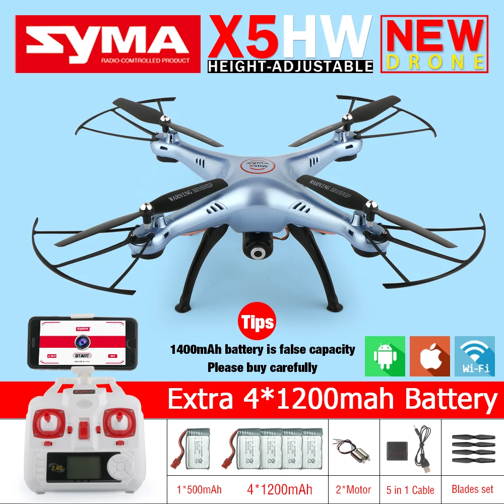 Syma X5HW с видом от первого лица Квадрокоптер дистанционным управлением дрона WI FI