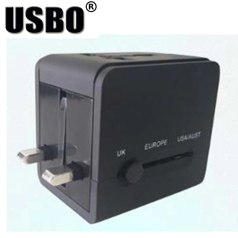 Черный, белый, универсальный адаптер с двойной вилкой, USB, 5 В, 2,1 А, порт, адаптер питания переменного тока для путешествий, с AU, US, UK, EU, розетка, конвертер
