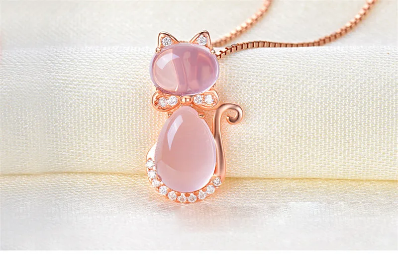 Женские ожерелья с подвеской в виде кота цвета розового золота|cat necklace|pokemon