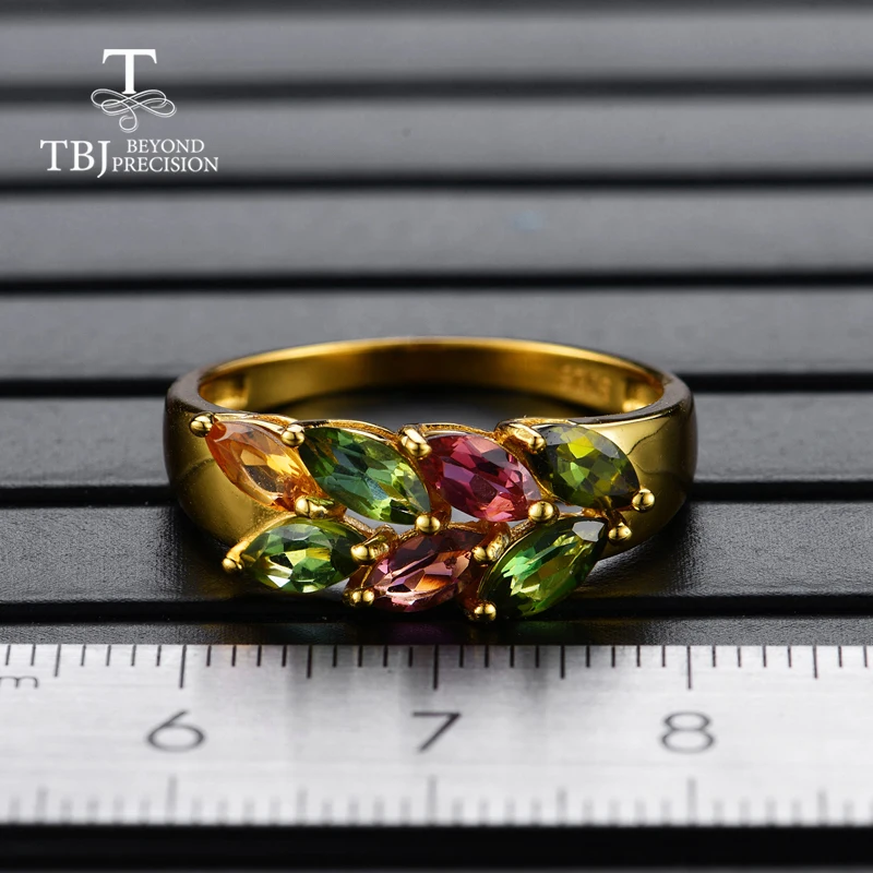 TBJ цветной натуральный драгоценный камень бразильский турмалин ювелирный набор