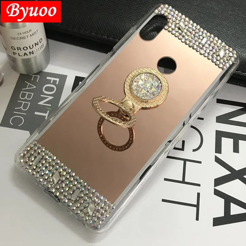 Зеркальный Прозрачный Бампер для Redmi 8A 5 plus чехол с кольцом Xiaomi Mi 9 A2 Lite 8 Note 7 6 pro 5a 8T
