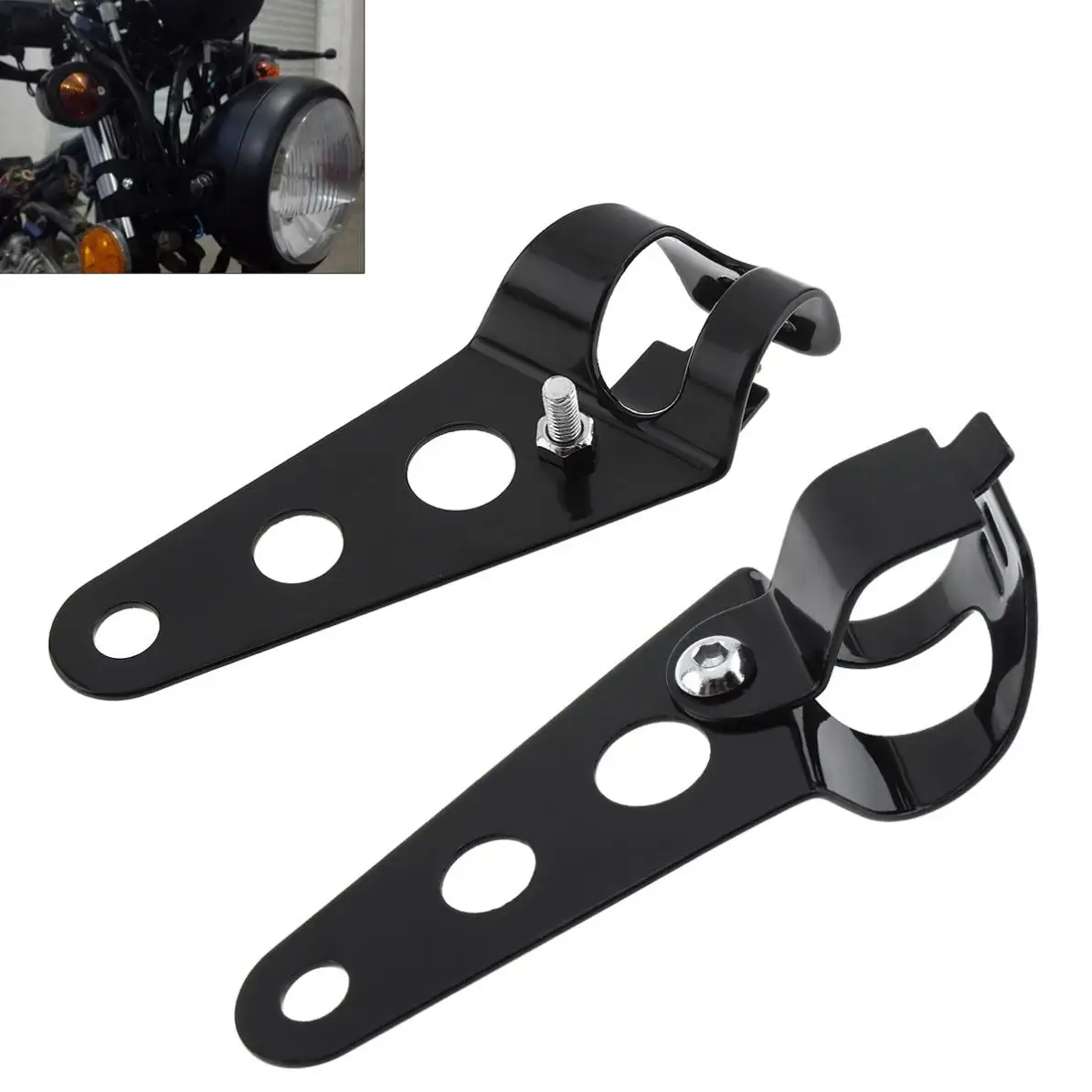 

2 Pcs 27-48 mm Motorcycle Mount Headlight Bracket Spotlight Holder Clamp Fork Adjuster Mount Clamp Chopper Holder