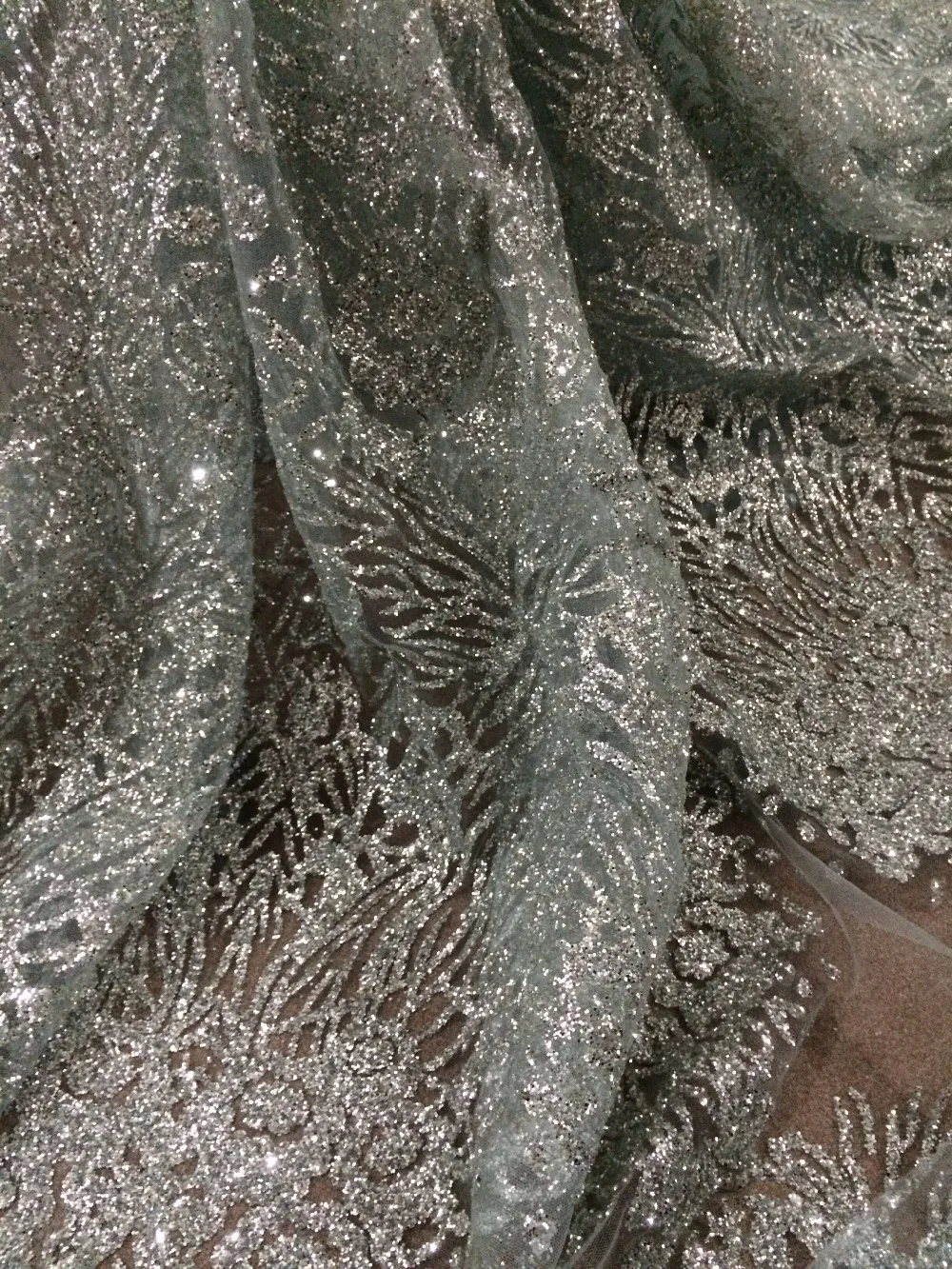 Специальная французская сетчатая вышитая кружевная ткань блестящая для