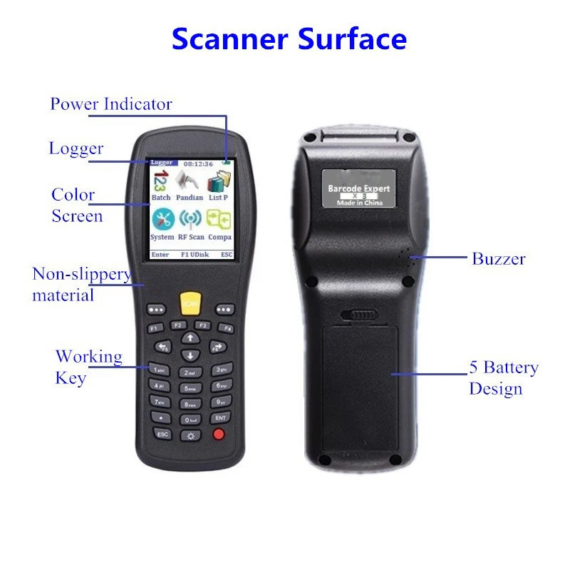 Портативный беспроводной сканер штрих-кодов портативный терминальный КПК для