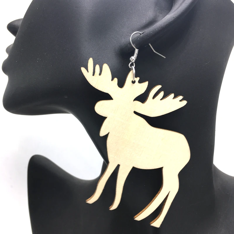 Бесплатная доставка! Деревянные серьги в форме лосят|wooden earrings|earrings free shippingearrings