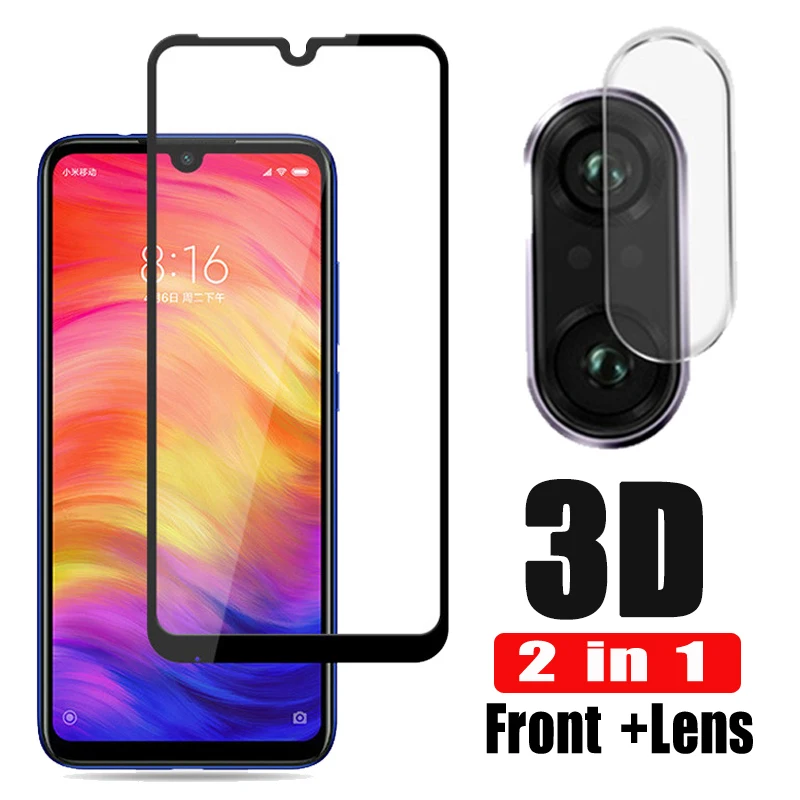 Закаленное 3d-стекло 2 в 1 для xiaomi redmi note 7 стекло объектива камеры Защитное экрана