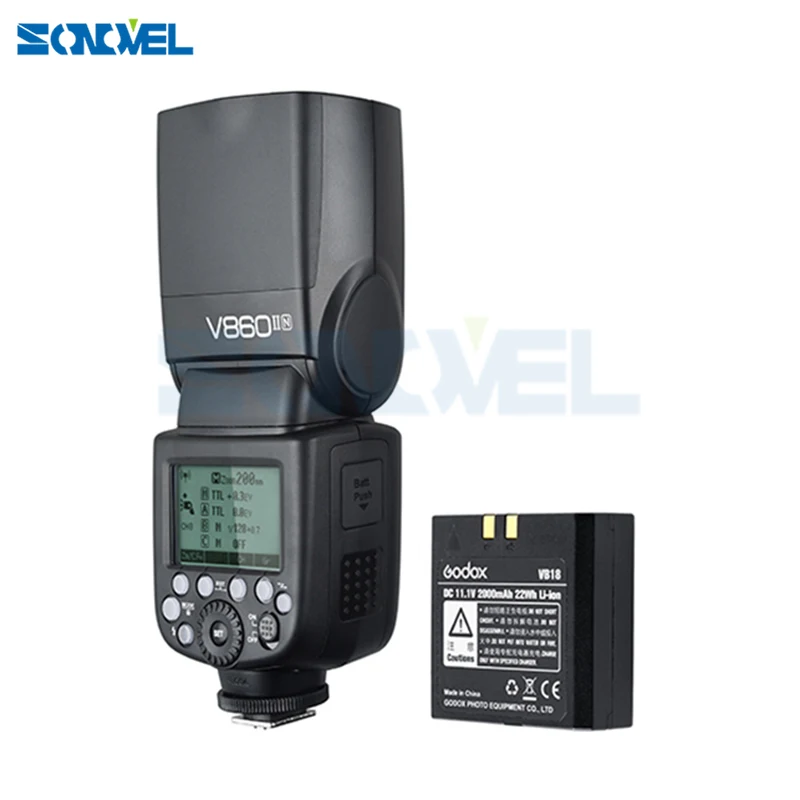 Беспроводная вспысветильник Godox V860II 2 4G 1/8000s с литий-ионным аккумулятором 2000 мАч