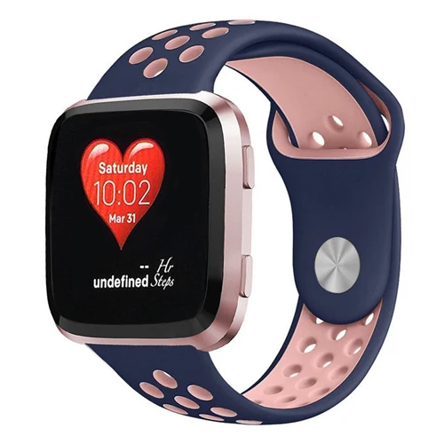 Blue Pink Для Fitbit Versa Lite ремешок для Fitbit Versa для женщин Мягкий силиконовый спортивный ремешок с вентиляционными отверстиями для Fitbit Versa - Цвет: Blue Pink