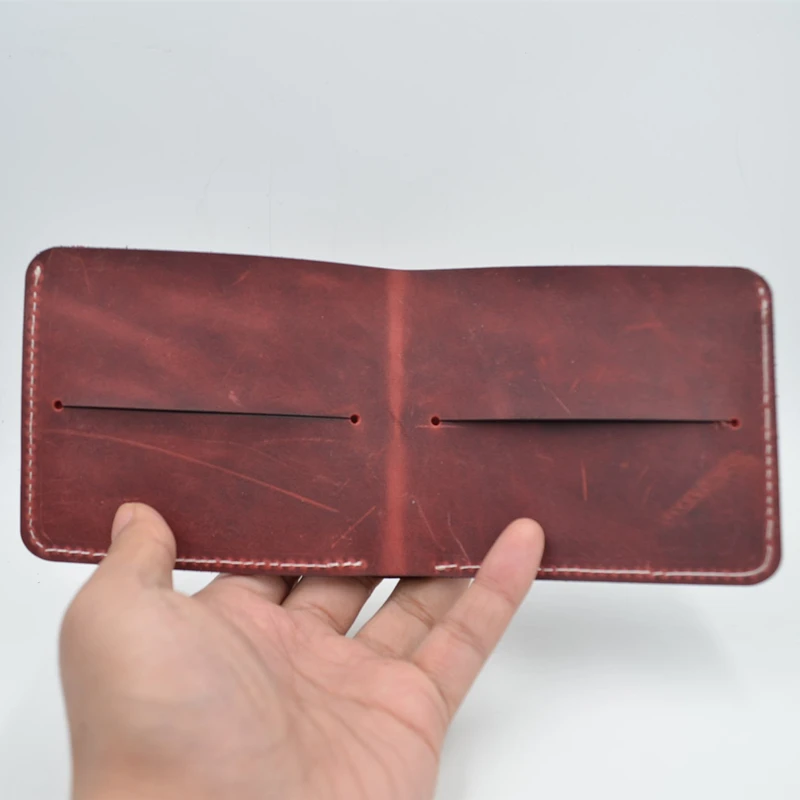 Натуральная кожа короткие бумажник человек/чистый коричневый ручной работы