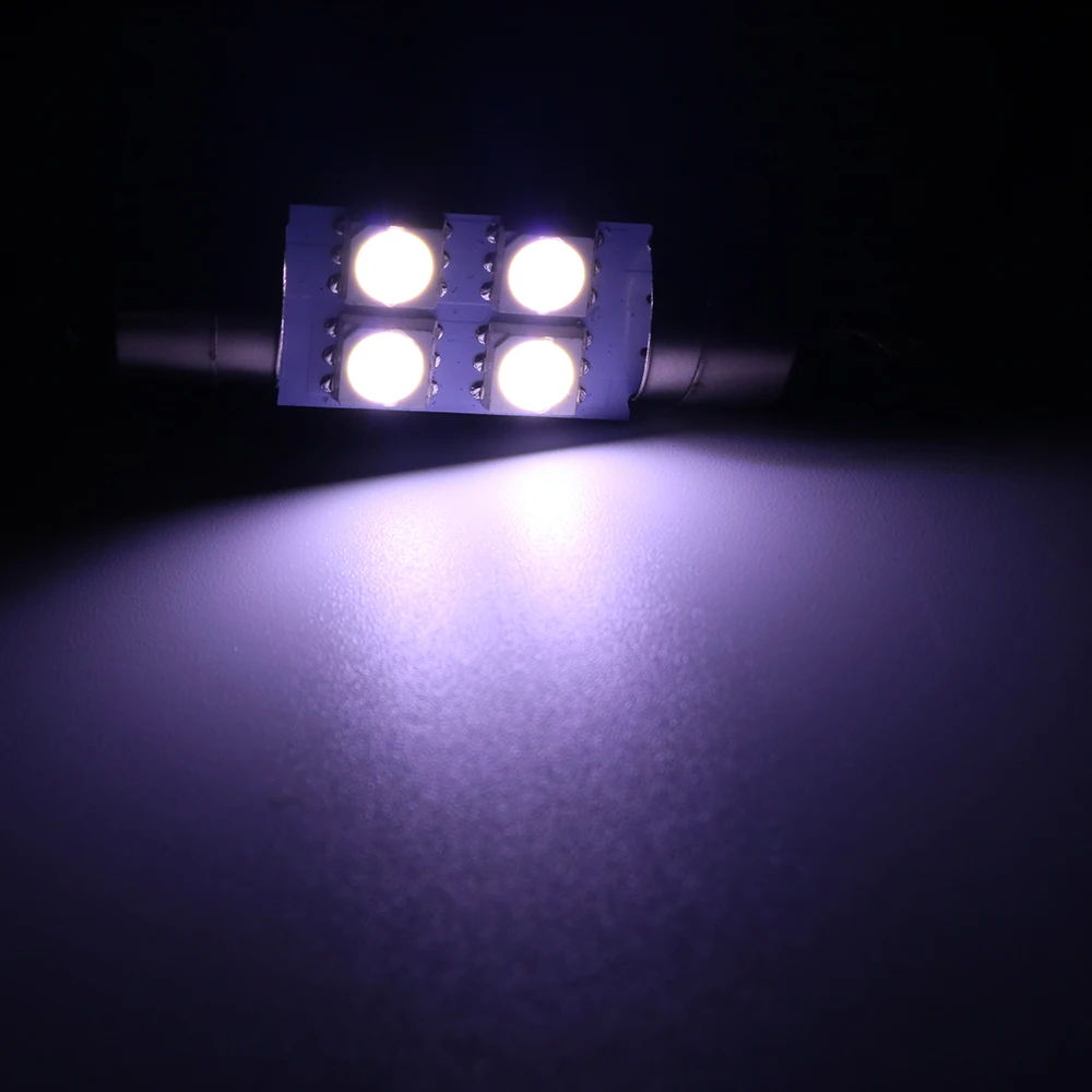 YSY 100 шт. белый 31 36 39 41 мм 5050 SMD 4 светодиодные лампы DC12V Авто C5W Интерьер Купол для