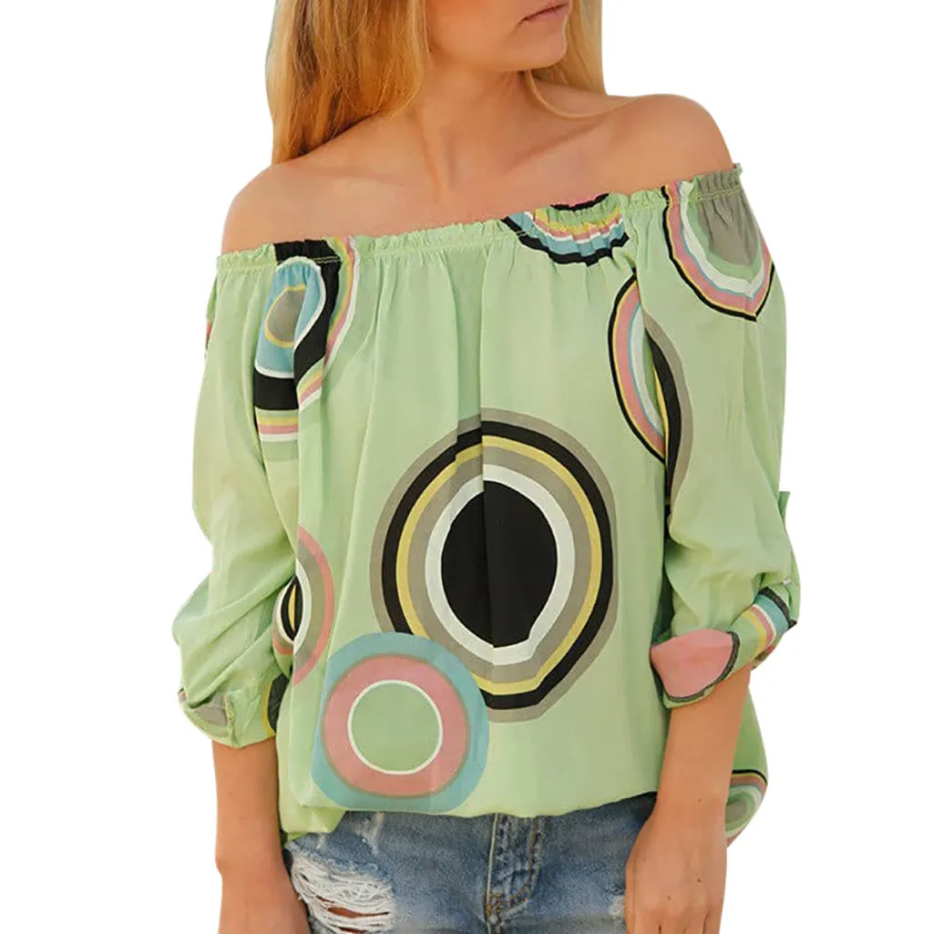Женские топы и блузки Mujer De Moda плюс размер S-4XL Tunique Femme Blusas Mujer летняя блузка с открытыми плечами блузка блузкиз4
