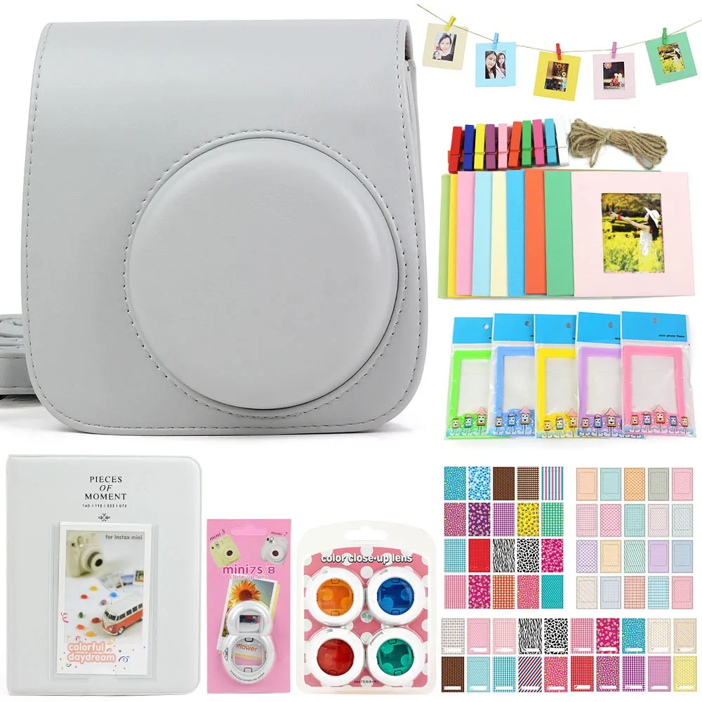 5 цветов камеры Accssories Набор для Fujifilm Instax Mini 9 мгновенной пленочной камеры, включая сумку/фотоальбом/наклейки/объектив и т. д