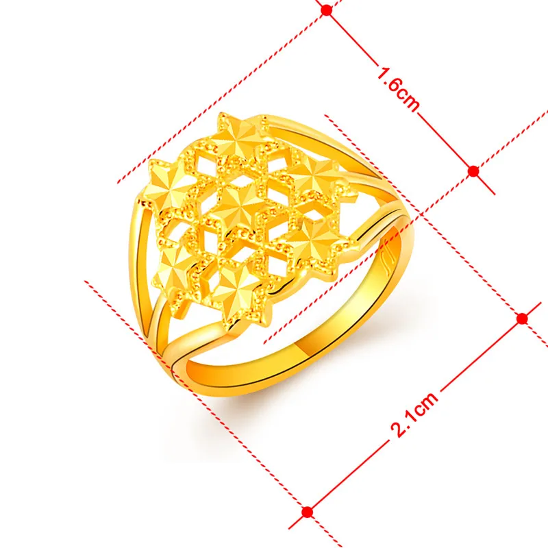 Женское золотистое кольцо на палец модное ювелирное изделие из желтого золота