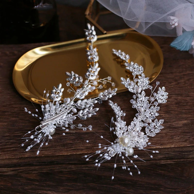 Романтическая серебряная тиара с кристаллами для невесты свадебные украшения