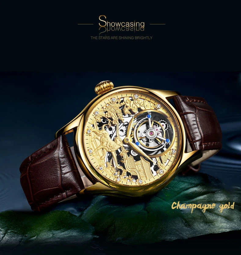 Tourbillon механические часы мужские Лидирующий бренд часы сапфировые зеркальные ручной обмотки полый ход Мужские t собака циферблат часы Saat